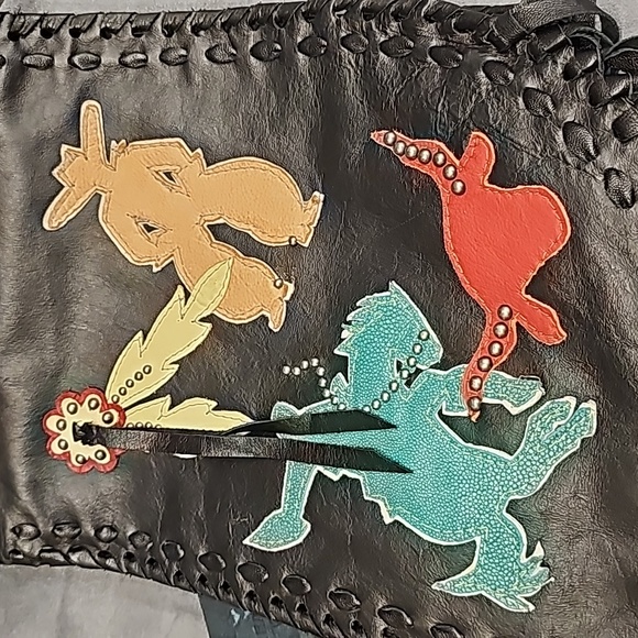 Western Purse Leather Shellie's Handbag IPAD Horse Cowboy Fringe - Picture 4 of 15